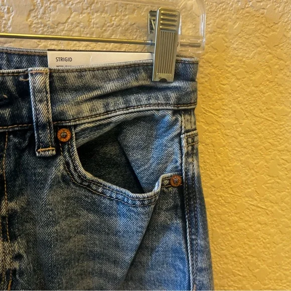 NWT Women’s American Eagle Outfitters Blue Ripped Mom Strigid  Jeans Size 0 - Picture 7 of 9